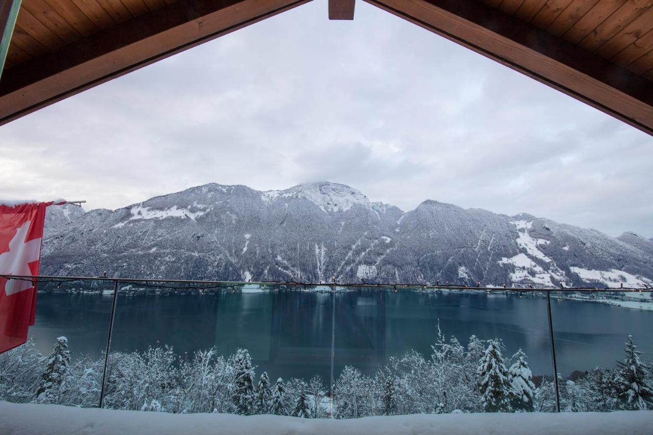 Exklusives Chalet mit traumhafter See- und Bergsicht Seelisberg Exterior foto
